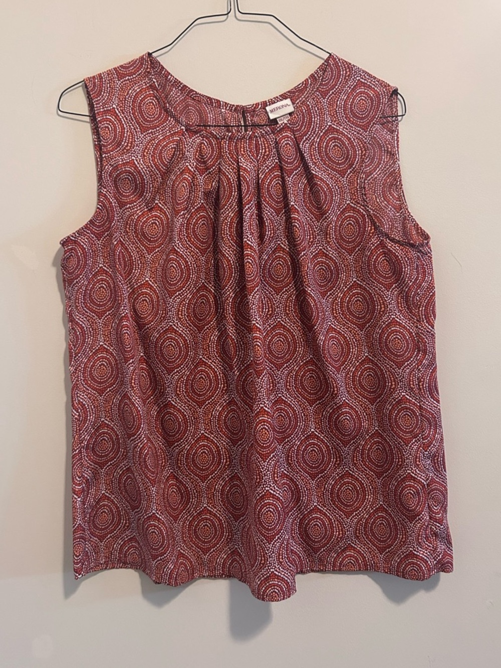 Merona Red & White‎ Printed Sleeveless Top